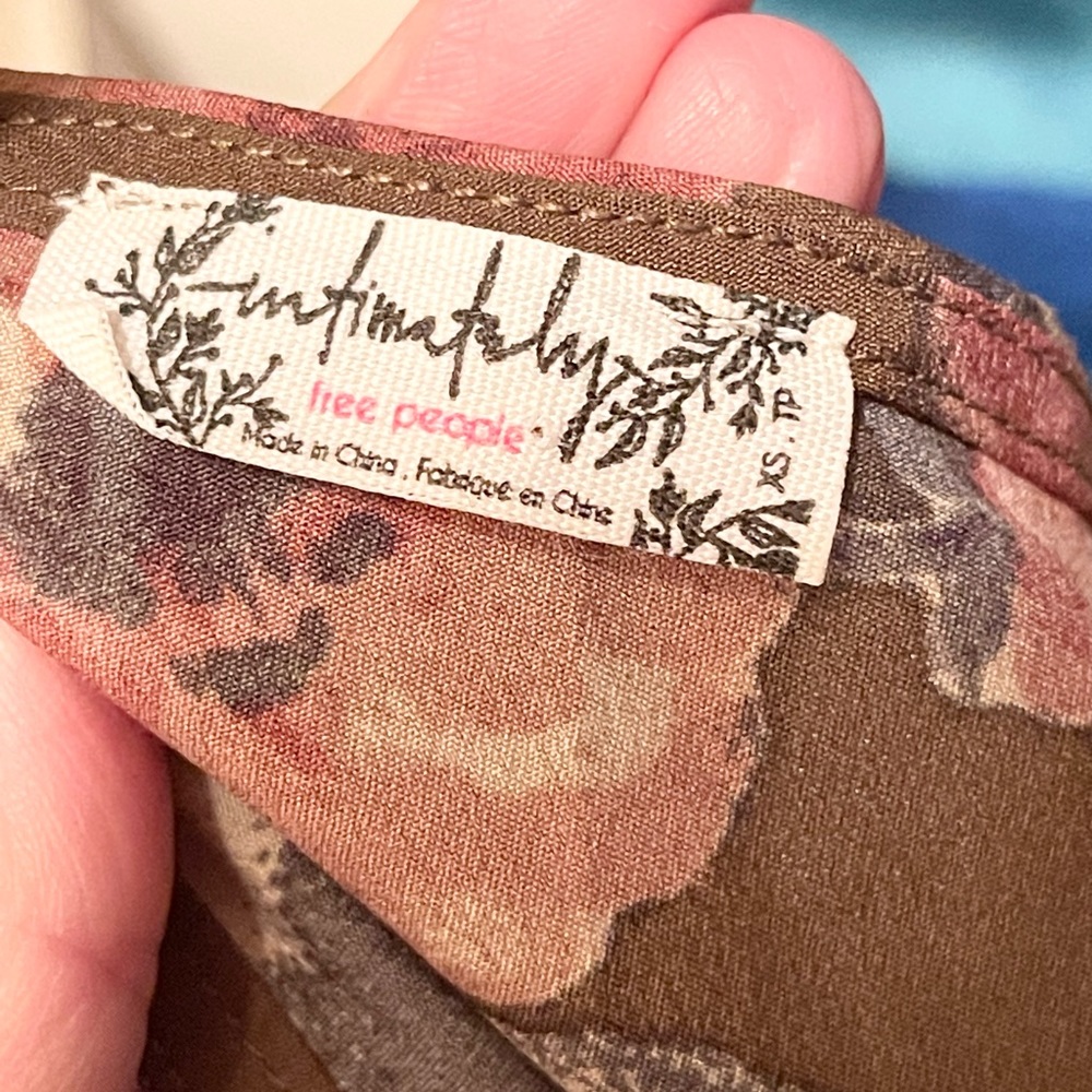 Gorgeous Free People army green floral slip dress! - Picture 8 of 9